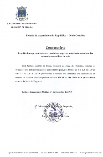 Reunião para escolha dos membros da mesa de voto 