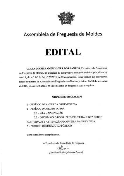 Assembleia de Freguesia - 20.09.2019