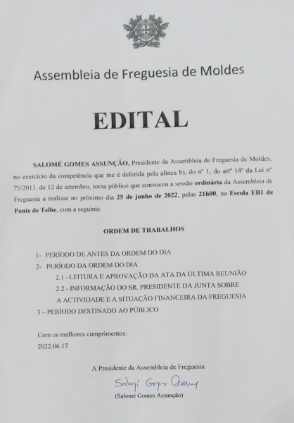 Assembleia de Freguesia | 25.06.2022