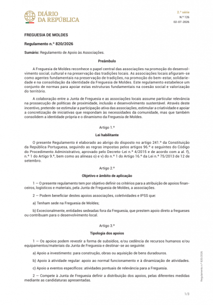 Regulamento apoio ao associativismo e formulário de candidatura